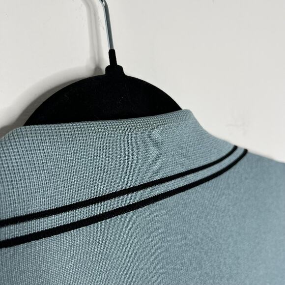 Misook Sweater Womens 1X Blue Open Front Cardigan Contrast Trim Long Sleeve - Picture 10 of 12